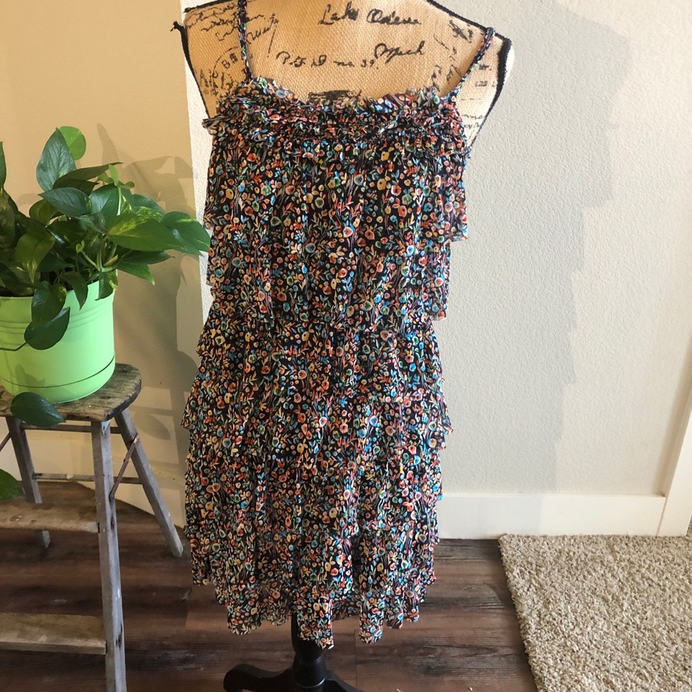 Size XS Flowered Ruffled Dress by Express